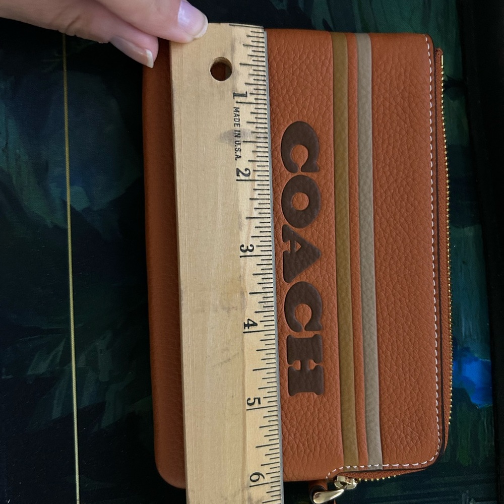 Coach Brown Wristlet with Logo - Picture 2 of 3